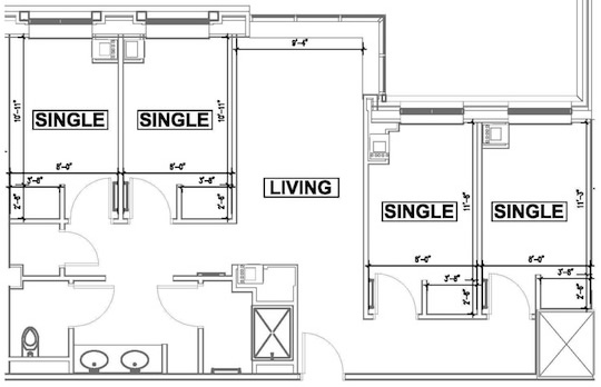 4-Bedroom Single Suite Image